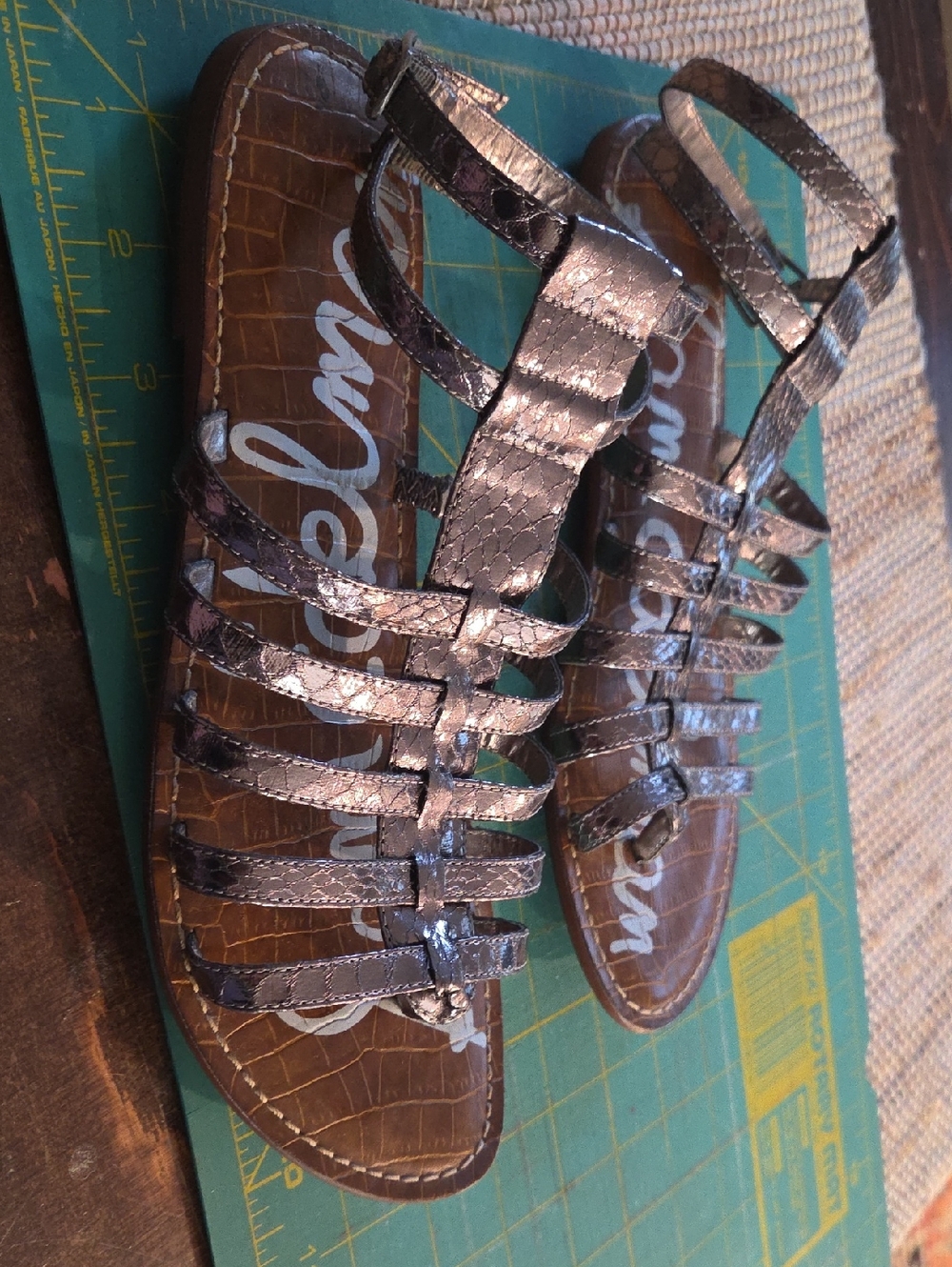 Sam Edelman Metallic Silver Multi-Strap Gladiator Sandals